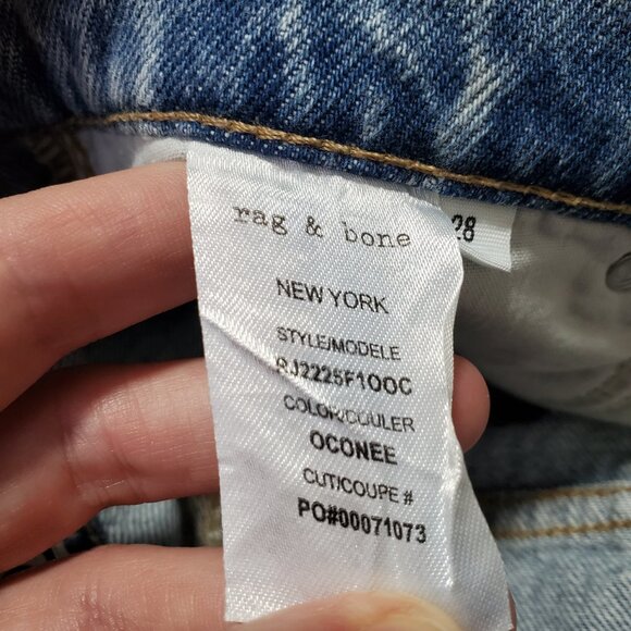 RAG & BONE NWT The Serena High-Rise Splice Jeans Wide Leg Oconee Womens 28 x 31" - Picture 11 of 16